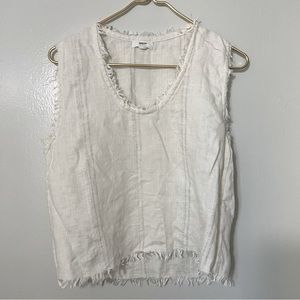 MIKOH Swim Boho Fray Raw Edge Tank Blouse Cottage Prairy Beach Girly Sz 1 /Small